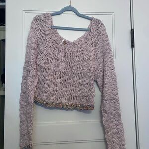 Pink colorful free people original sweater